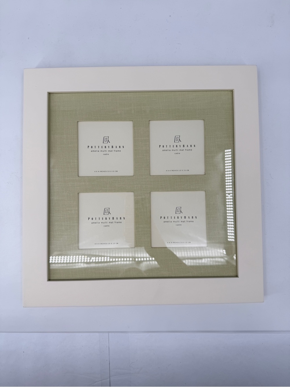 Pottery Barn Amelia Multi Mat Gallery Collage Photo Frame 4 4x4 Hanging Standing - Picture 5 of 16